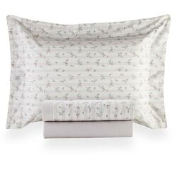 Jogo de Cama Solteiro 200 Fios Vintage Louise Estampado