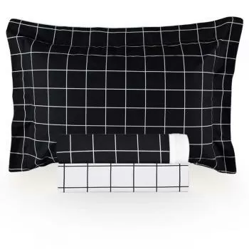 imagem de Jogo de Cama Solteiro 200 Fios Vintage Quadros Black - Kacyumara