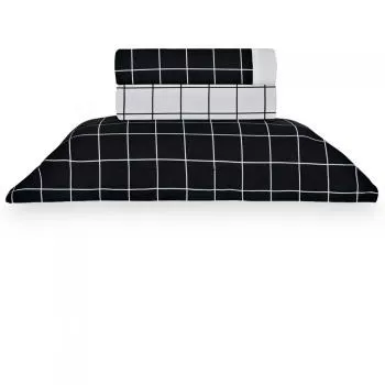imagem de Jogo de Cama Solteiro 200 Fios Vintage Quadros Black - Kacyumara