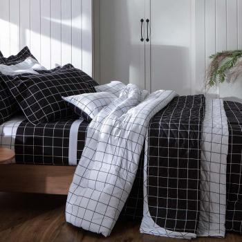 imagem de Jogo de Cama Solteiro 200 Fios Vintage Quadros Black - Kacyumara