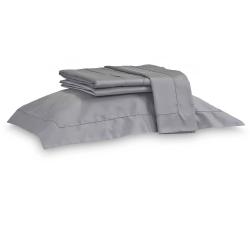 Jogo de Cama Solteiro 300 Fios Cordonê Cinza Grafite