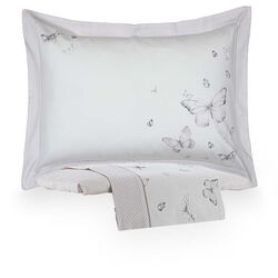 Jogo de Cama Solteiro 300 Fios Eugene Rosa Claro/Off White