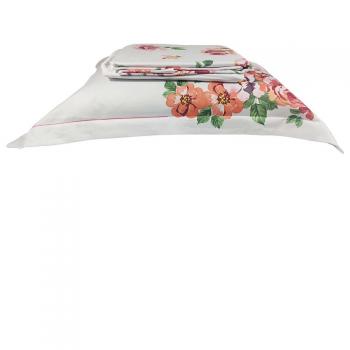 imagem de Jogo de Cama Solteiro 300 Fios Satin�e Bas� Rosas - Kacyumara