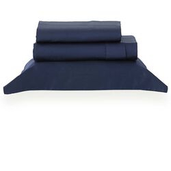 Jogo de Cama Solteiro 300 Fios Satinée Liso Marinho