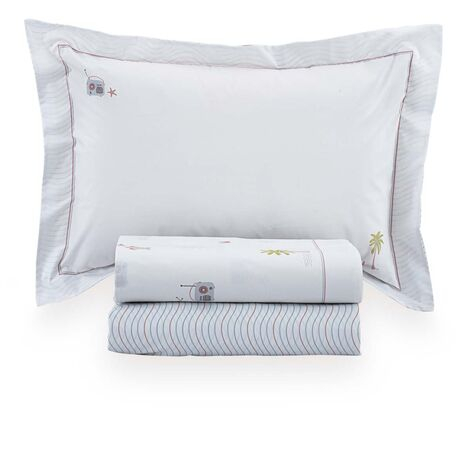 imagem do produto Jogo de Cama Solteiro King 200 Fios Mergulho no Mar - Naturalle Fashion