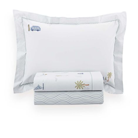 imagem do produto Jogo de Cama Solteiro King 200 Fios Ondas do Surf - Naturalle Fashion