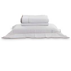 Jogo de Cama Solteiro King 300 Fios Constantine Branco/Bege