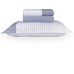Jogo de Cama Solteiro King 300 Fios Seattle Azul Claro