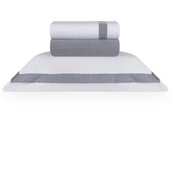 Jogo de Cama Solteiro King 300 Fios St. Germain Listras Branco/Marinho