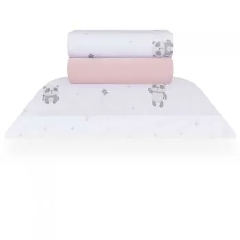 imagem de Jogo de Cama Solteiro Malha Panda - Naturalle Fashion