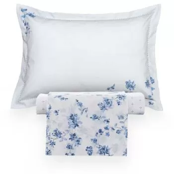 imagem de Jogo de Cama Solteiro Viúva 200 Fios Azuri - Kacyumara