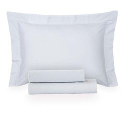 Jogo de Cama Solteiro Viúva 300 Fios Satinée Liso Tinto Branco