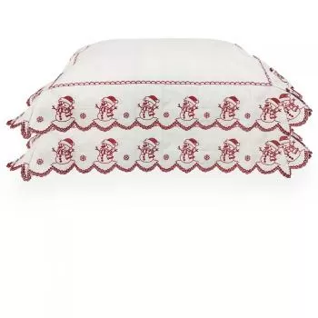 imagem de Kit Fronha 50x70cm 200 Fios Boneco de Neve 2 peças - Marken Fassi