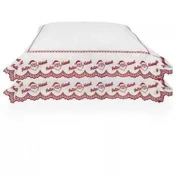 imagem de Kit Fronha 50x70cm 200 Fios Feliz Natal 2 peças - Marken Fassi