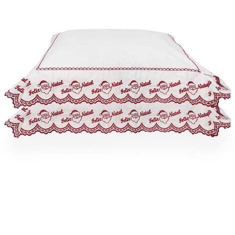 imagem do produto Kit Fronha 50x70cm 200 Fios Feliz Natal 2 peças - Marken Fassi