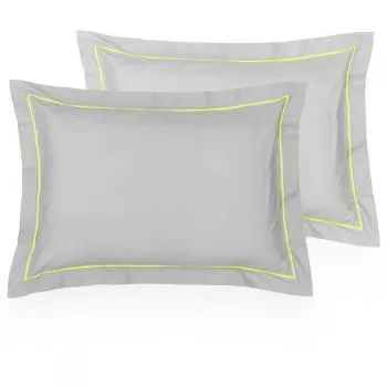 imagem de Kit Fronha 50x70cm 200 Fios Festone Neon 2 peças - Kacyumara