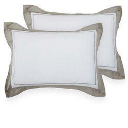 Kit Fronha 50x70cm 300 Fios Firenze 2 peças Cinza Claro