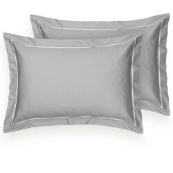 Kit Fronha 50x70cm 300 Fios Lázio Festonê Tinto 2 peças Prata/4395