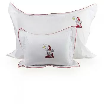 imagem de Kit Fronha 50x70cm com Almofada 200 Fios Natal Papai Noel 3 peças - Marken Fassi