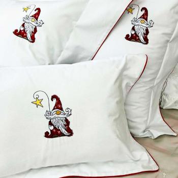 imagem de Kit Fronha 50x70cm com Almofada 200 Fios Natal Papai Noel 3 peas - Marken Fassi