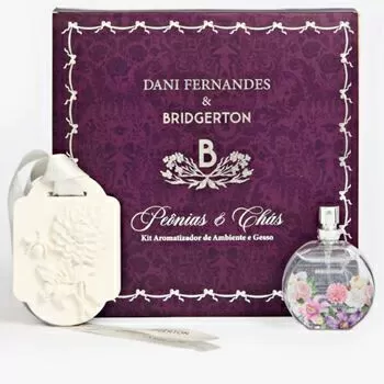 imagem de Kit Gesso Perfumado e Home Spray 25ml Bridgerton Peônias e Chás 2 peças - Dani Fernandes