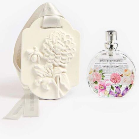 imagem do produto Kit Gesso Perfumado e Home Spray 25ml Bridgerton Pe�nias e Ch�s 2 pe�as - Dani Fernandes