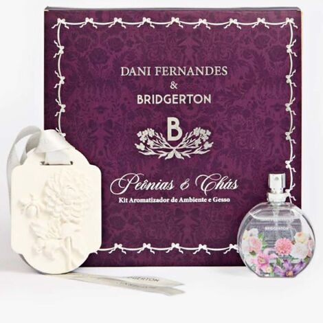 imagem do produto Kit Gesso Perfumado e Home Spray 25ml Bridgerton Pe�nias e Ch�s 2 pe�as - Dani Fernandes
