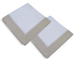 Kit Guardanapo 2 Peças Ponto Ajour Liso Branco/Bege