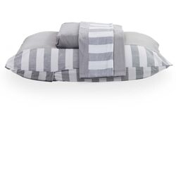 Kit King Malha Soft Barra Listrado 3 peças  Cinza