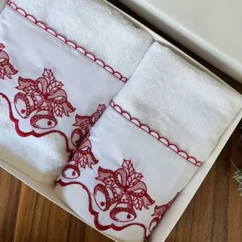 imagem de Kit Lavabo Natalino Tira Bordada Sino 2 peças - Marken Fassi