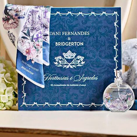 imagem do produto Kit Len�o e Home Spray 25ml Bridgerton Hort�nsias e Segredos 2 pe�as - Dani Fernandes