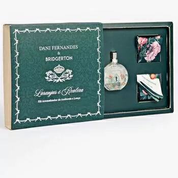 imagem de Kit Lenço e Home Spray 25ml Bridgerton Laranjas e Realeza 2 peças - Dani Fernandes