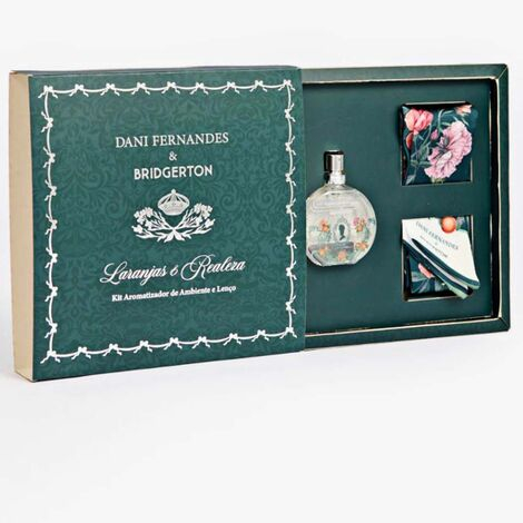 imagem do produto Kit Len�o e Home Spray 25ml Bridgerton Laranjas e Realeza 2 pe�as - Dani Fernandes