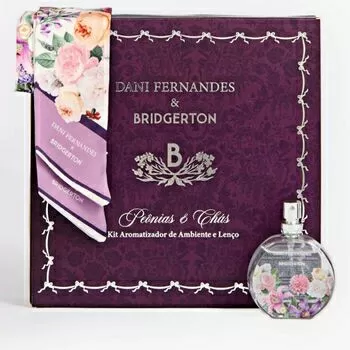 imagem de Kit Lenço e Home Spray 25ml Bridgerton Peônias e Chás 2 peças - Dani Fernandes