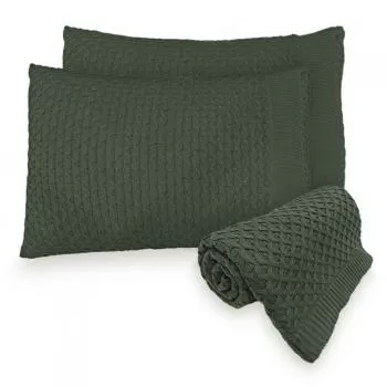 imagem de Kit Peseira Decorativa com Fronhas Bellagio 80x260cm 3 peças - Catran