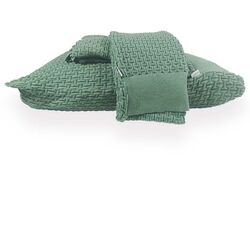 Kit Peseira Decorativa com Fronhas Patrícia 70x240cm 3 peças Pista Green/10637