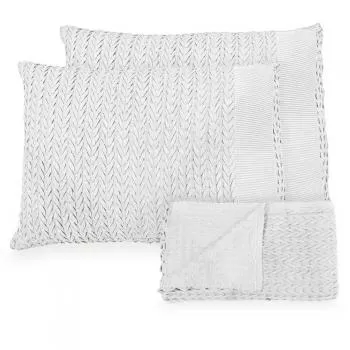 imagem de Kit Peseira Decorativa com Fronhas Relevo 70x260cm 3 peças - Catran