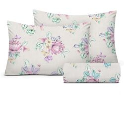 Kit Queen Malha Soft Cama Arrumada Felicita 3 peças Estampado Claro