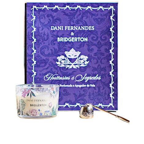 imagem do produto Kit Vela Perfumada 90g e Apagador Bridgerton Hort�nsias e Segredos 2 pe�as - Dani Fernandes