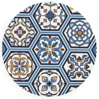imagem de Lugar Americano Avulso Redondo 38cm Design Azulejo - Jolitex