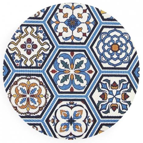 imagem do produto Lugar Americano Avulso Redondo 38cm Design Azulejo - Jolitex