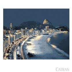 imagem de Lugar Americano Avulso Retangular 30x40cm Vinil Enseada de Copacabana - Catran