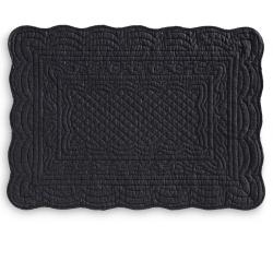 Lugar Americano Avulso Retangular 35x50cm Matelassê Liso Preto