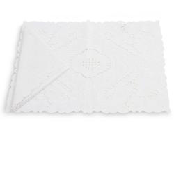Lugar Americano Retangular com Guardanapo 512 2 peças Branco
