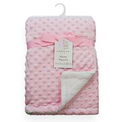 Manta Infantil 300g Popcorn Rosa
