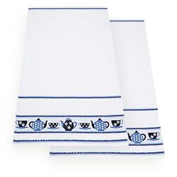 Pano de Copa Vigo Bule Kit 2 peças  Branco/Azul