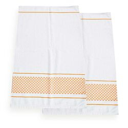 Pano de Copa Vitória Kit 2 peças Branco/Laranja