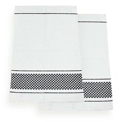 Pano de Copa Vitória Kit 2 peças Branco/Preto