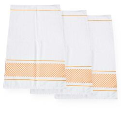 Pano de Copa Vitória Kit 3 peças Branco/Laranja