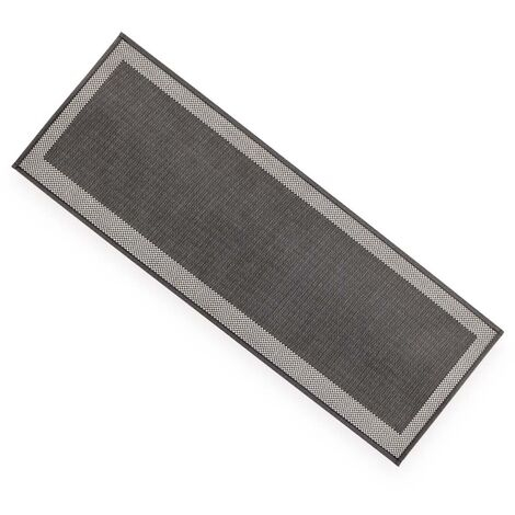 imagem do produto Passadeira Antiderrapante Decore Multti Jacquard Square Black 50x180cm - Kacyumara